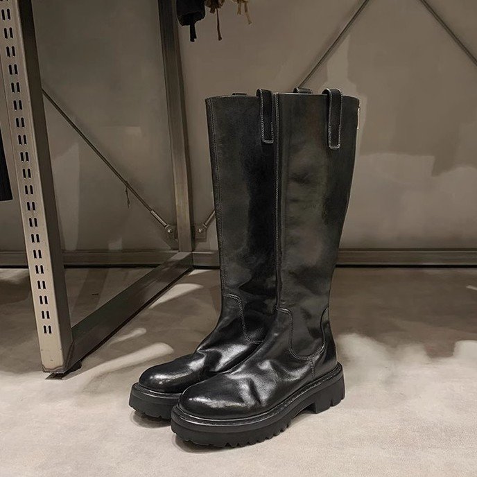 Botas estilo largas — diseño robusto con tacón medio y cremallera trasera - Imagen 3