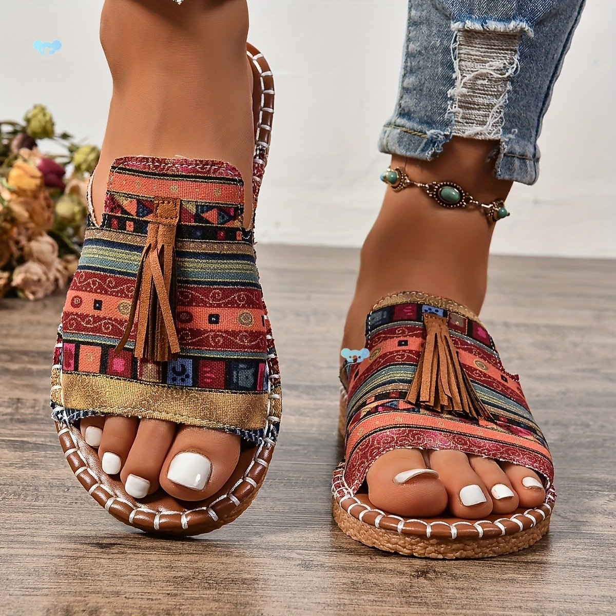 Sandalias Planas con Diseño Artesanal Indígena – Edición Exclusiva Puchufús