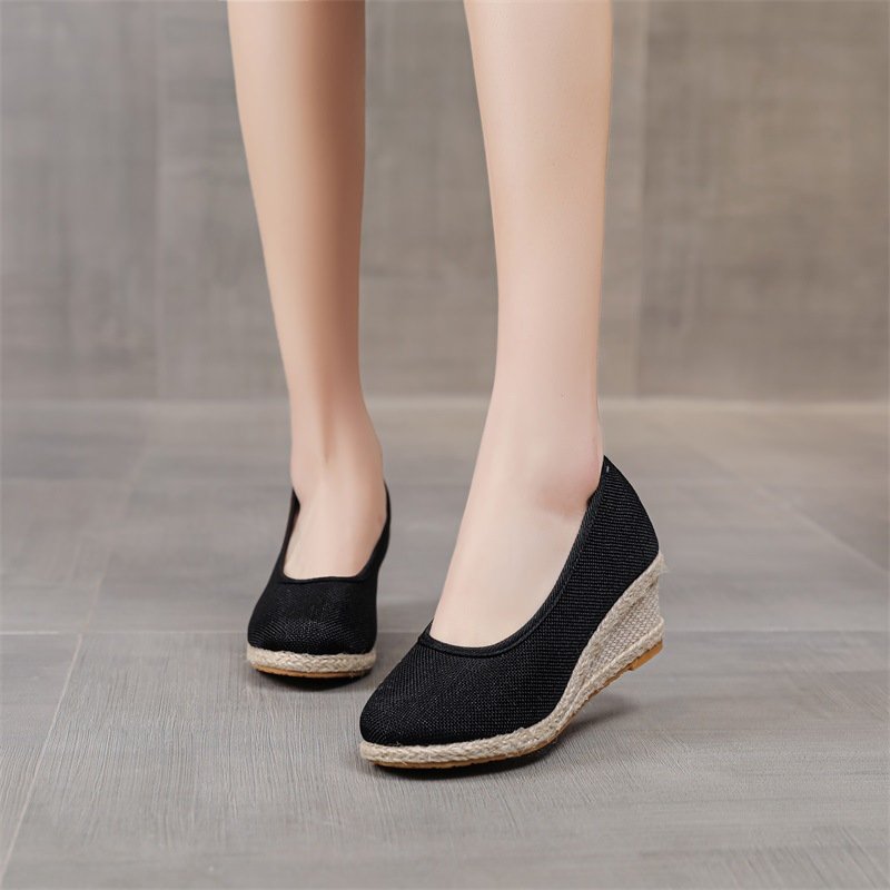 Zapatos de tacón alto en tela de algodón - Imagen 3